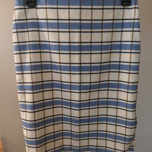 Anne Taylor Factory Blue/Brown Pencil Skirt--  Size 0